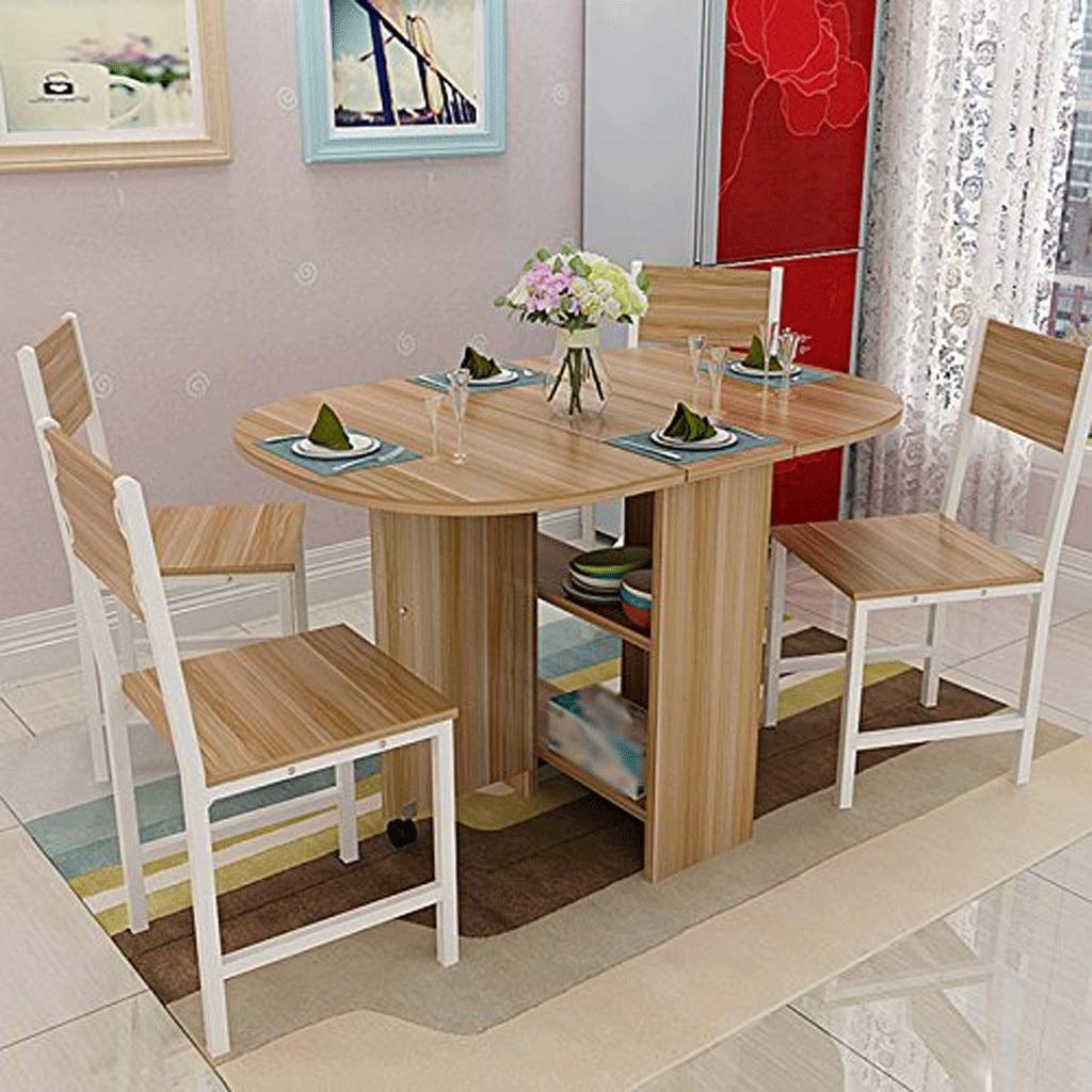 Amazon｜XLEVE 折りたたみ式テーブル 円形ドロップリーフテーブル